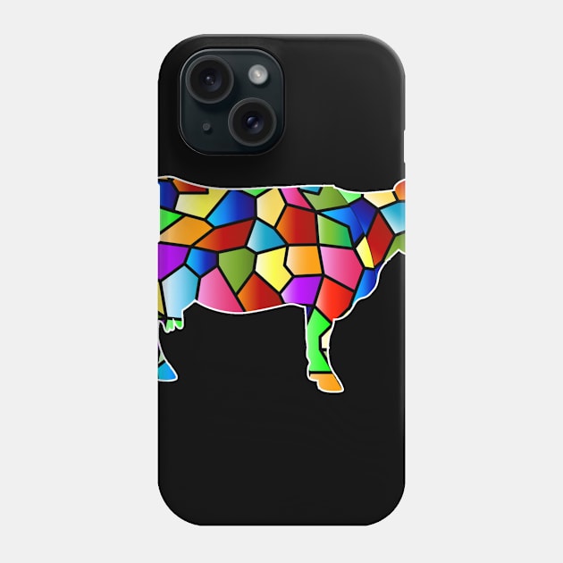 Cow Colorful Piece Phone Case by Dunnhlpp