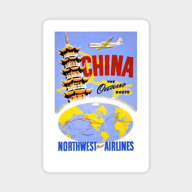 Vintage Travel Poster China the Overland Route Magnet by vintagetreasure