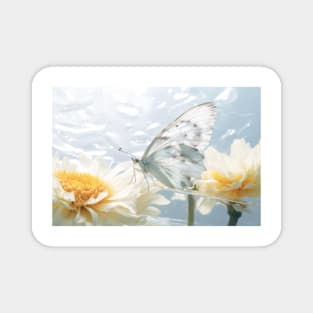 Butterfly Flower Nature Serene Tranquil Magnet