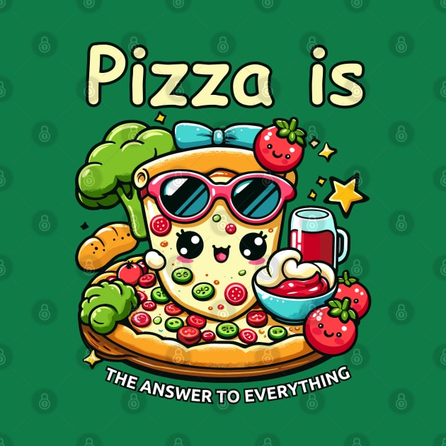 Pizza is the answer to everything  Funny National Pizza Day by chems eddine