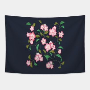 Cherry Blossoms and Leaves Tapestry