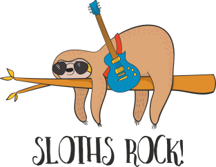 Sloths Rock! Cute Funny Sloth T Shirt Magnet