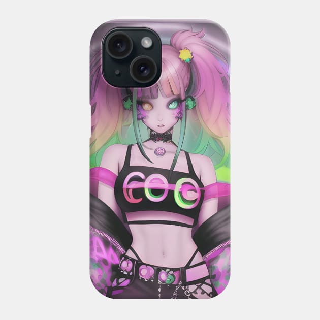 sexy yellow green  eyes manga fashion girl Phone Case by animegirlnft