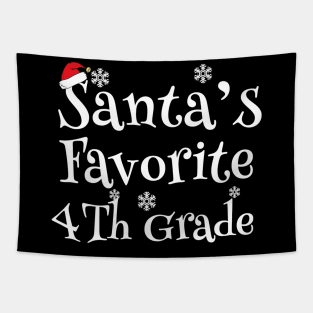 Santa's Favorite Fourth Grade Funny Teacher Gift School Tapestry