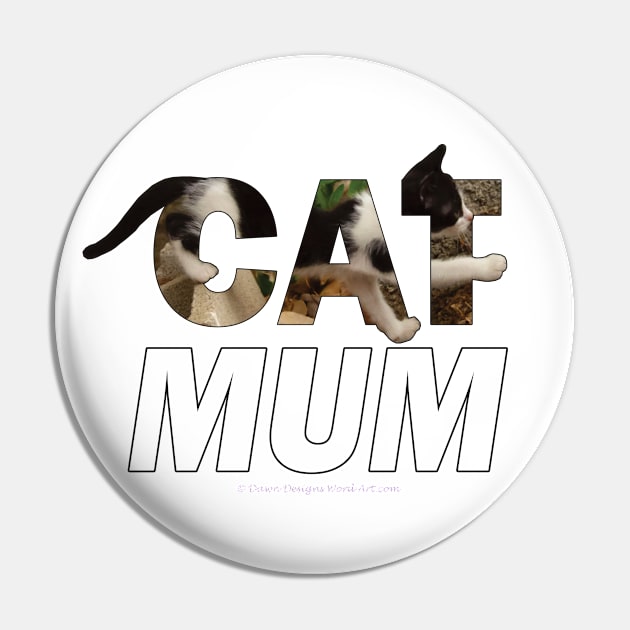 CAT MUM - black and white cat oil painting word art Pin by DawnDesignsWordArt