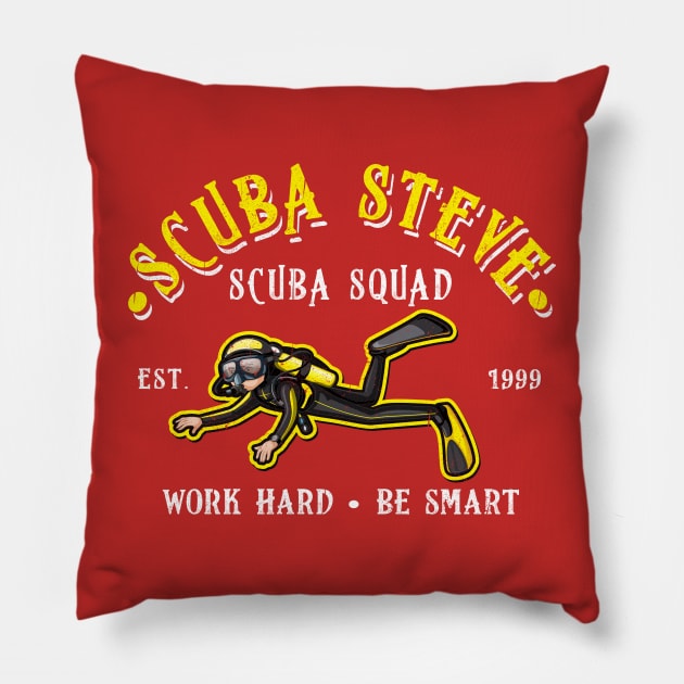 Scuba Steve Scuba Squad Pillow by Alema Art