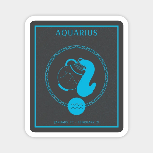 Aquarius Zodiac Design Magnet by Tip Top Tee's