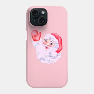 Retro Vintage Pink Santa Claus Waving Phone Case