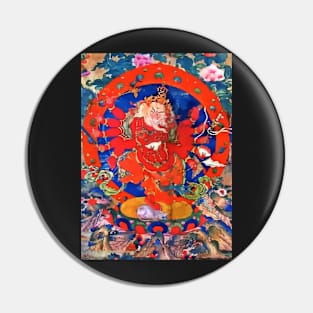 Red Jhambala Tibetan Buddhist Thangka Art Pin