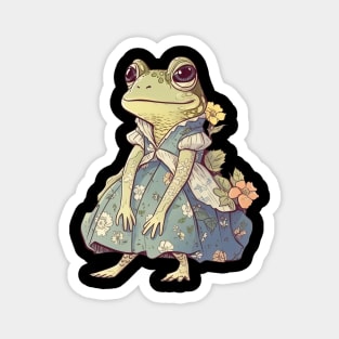 Girl Frog Wear Dress Magnet