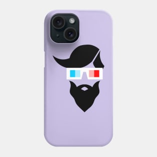 Hipster character design with 3D glasses Phone Case