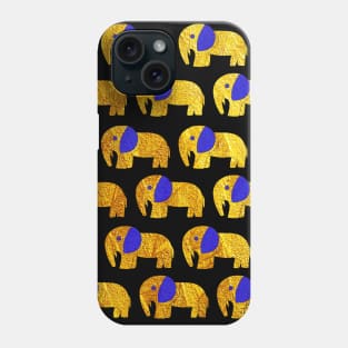 elephant painting in ecopop pattern arts in dark Phone Case