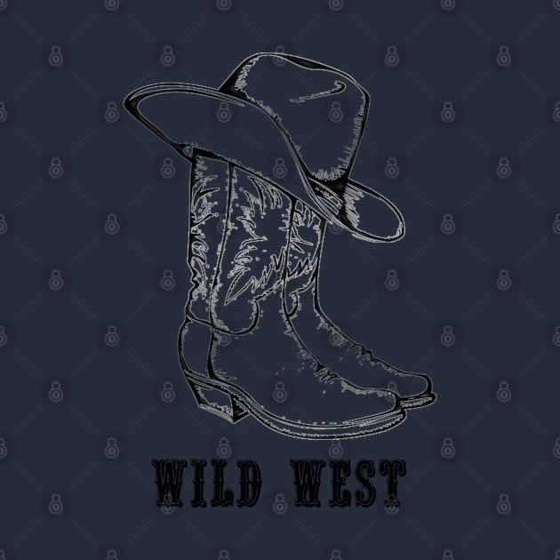 Western Era - Wild West Cowboy Boots and Hat by The Black Panther