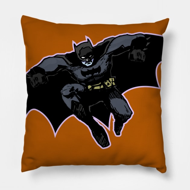 Batman Drops in Pink! Pillow by callingtomorrow