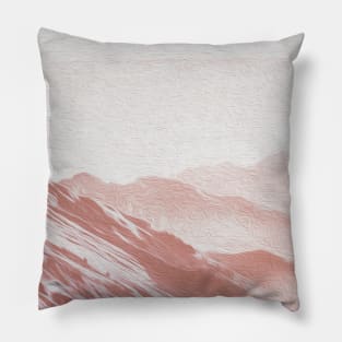 Rose Blush Mountains Oil Effects 3 Pillow