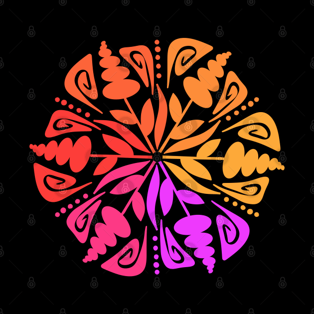 Warm Colors Flower Mandala by Slightly Unhinged