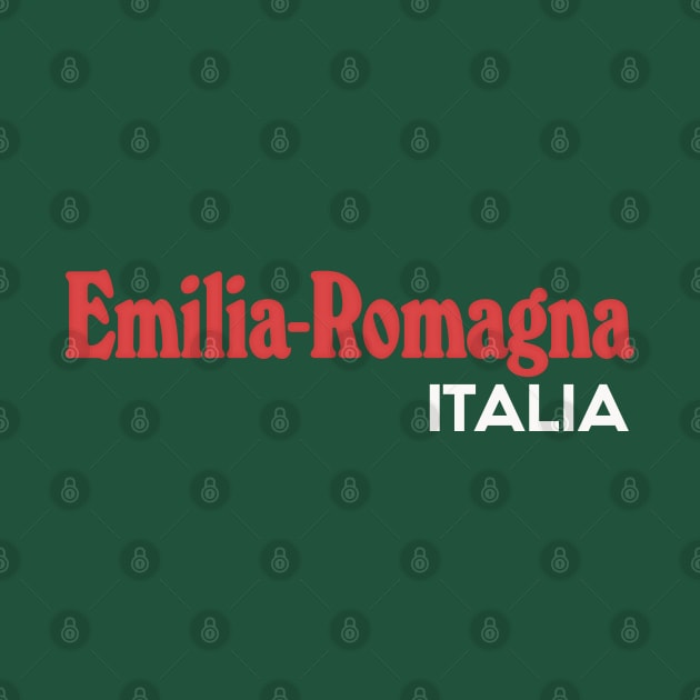 Emilia-Romagna Italia / Retro Italian Region Typography Design by DankFutura