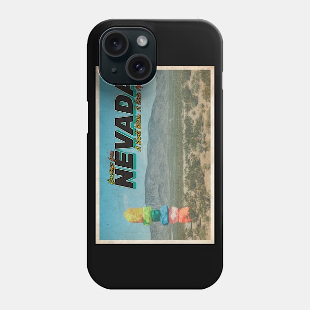 Greetings from Nevada - Vintage Travel Postcard Design Phone Case by fromthereco