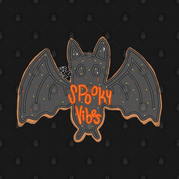 Spooky Vibes Bat Cookie by HipBeaDoodles