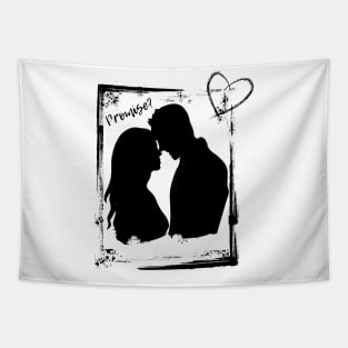 Valentine Couple - Promise? (Black) Tapestry