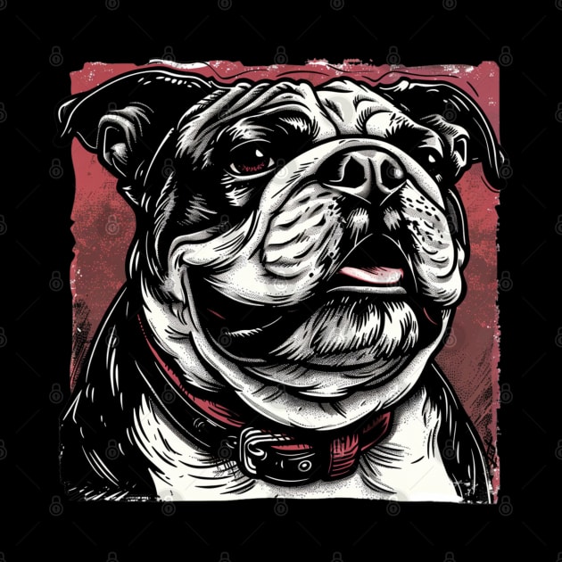 Retro Art Bulldog Dog Lover by June Sixteen