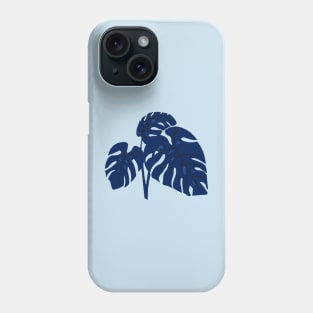 Blue Monstera Swiss Cheese Plant Cut Out Style Phone Case