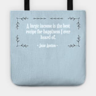 Money is Happiness Jane Austen Art Deco (Black) Tote