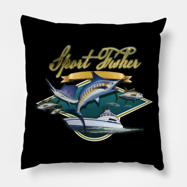 Sport Fisher Pillow by PeggyNovak