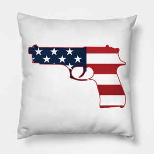 Semi-automatic Stars & Stripes Handgun Silhouette Pillow