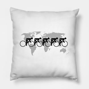 The Bicycle Race No 3 Black Repost Pillow