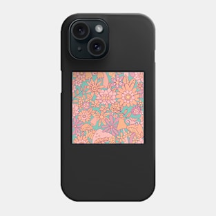 Muted pinks sixties seventies floral Phone Case