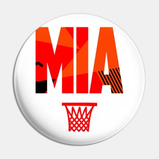 Retro Miami Basketball Art Pin