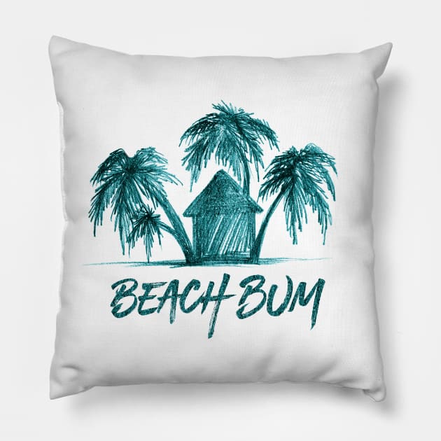 Beach Bum Pillow by eBrushDesign