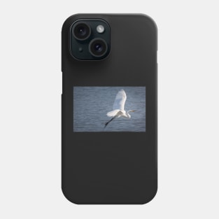 Great Egret Flying Over Water Phone Case