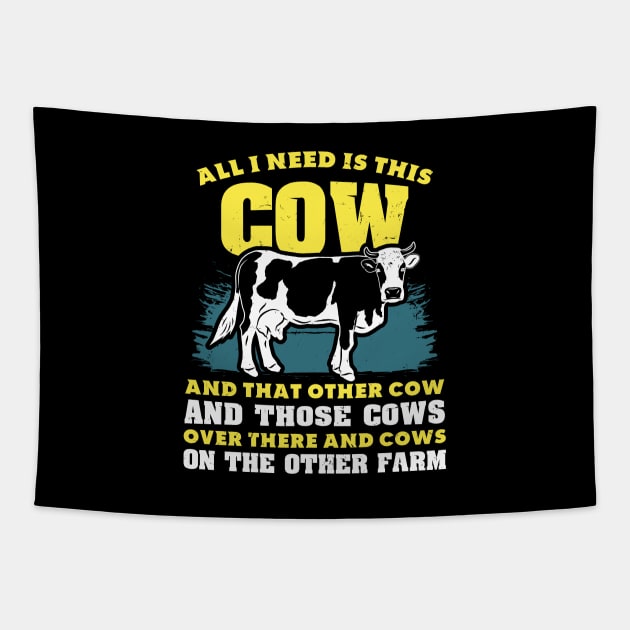 Dairy Cow Farmer Farm Animal Farming Cattle Gift Tapestry by Dolde08