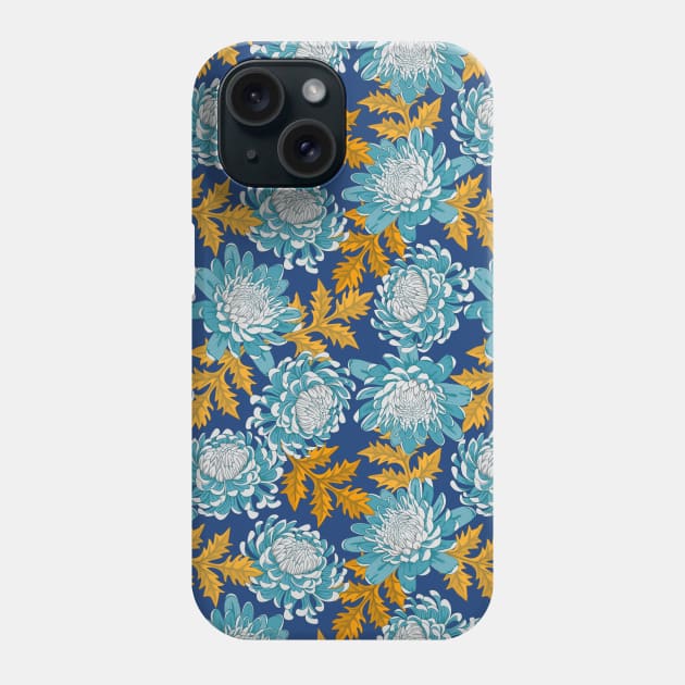 Chrysanthemum Floral Seamless Pattern Phone Case by Designoholic