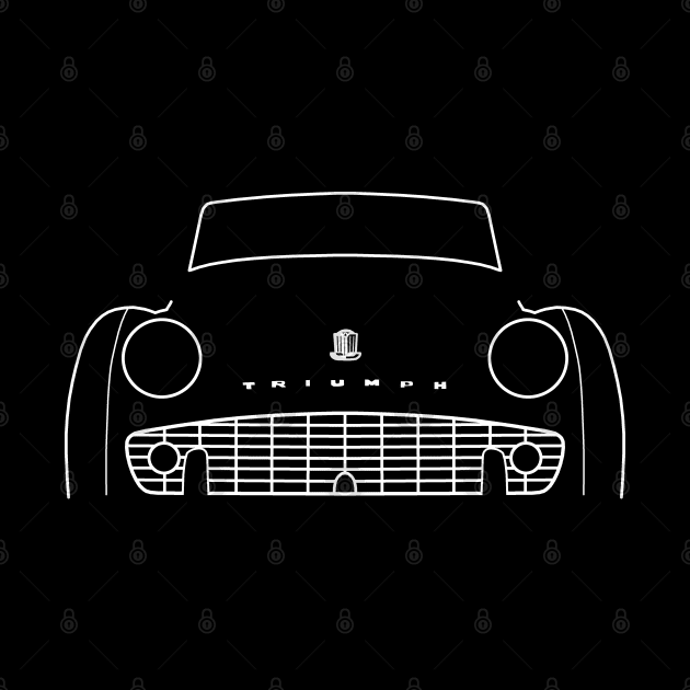 Triumph TR3 classic car outline graphic (white) by soitwouldseem