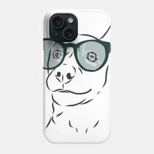 dog in fashionable dark glasses Phone Case