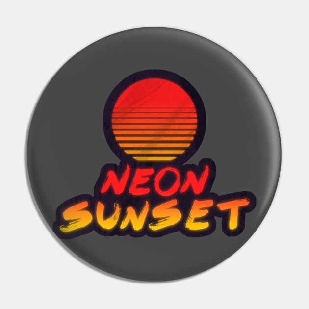 Neon Sunset 2 Pin by DylanBlairIllustration