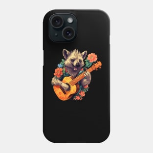 Cute Cottagecore Aesthetic Hyena Guitar Floral Phone Case