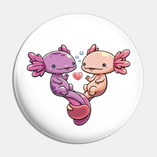 Amphibian Amore: Axolotl Sweethearts Pin