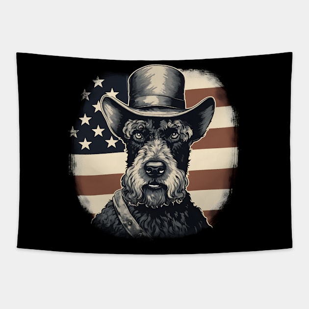 Kerry Blue Terrier 4th of July Tapestry by NatashaCuteShop