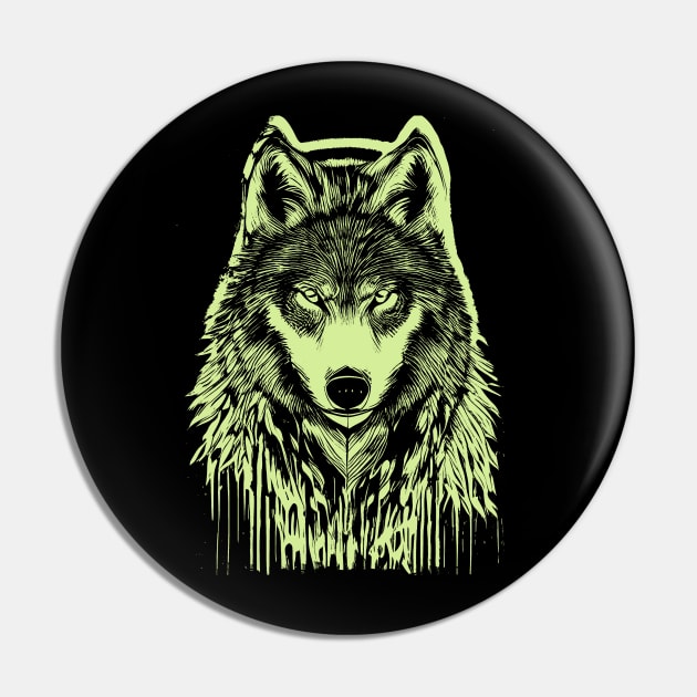 Wolf Portrait Pin by Ravenglow