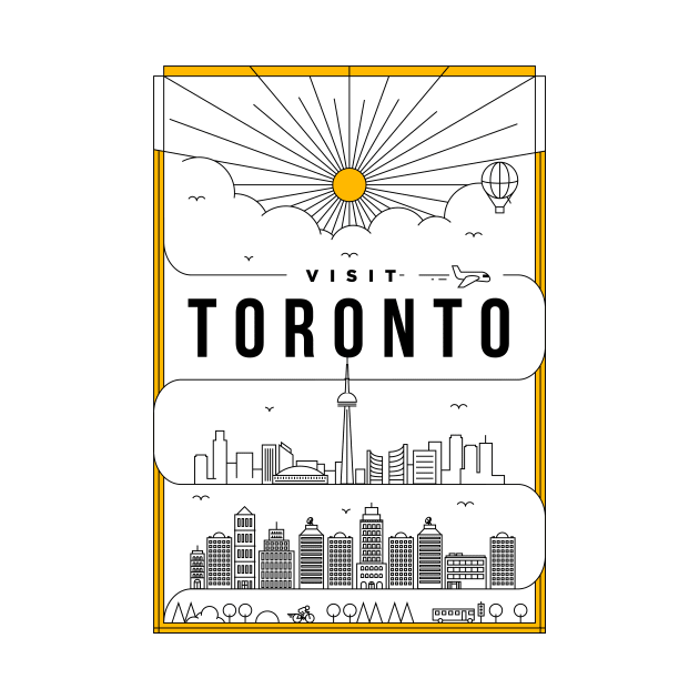 Toronto Minimal Lineal Poster by kursatunsal