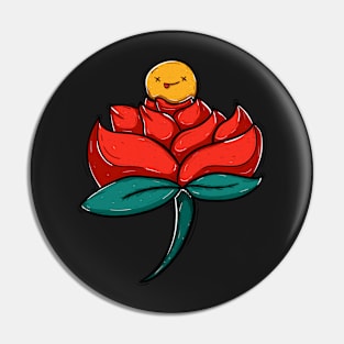 Roses flower with smile emoticon Pin