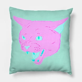 Vaporwave Cat - Wild Berry Pillow