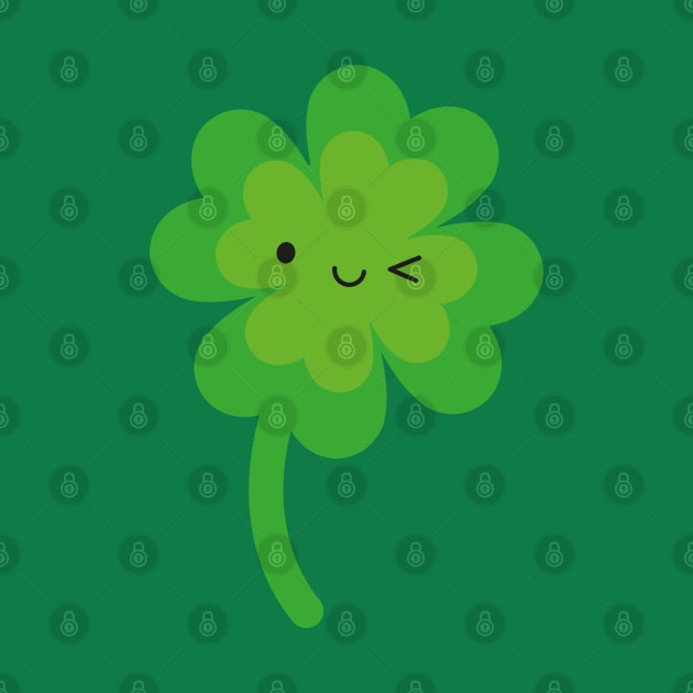 Kawaii Lucky Four Leaf Clover by marcelinesmith