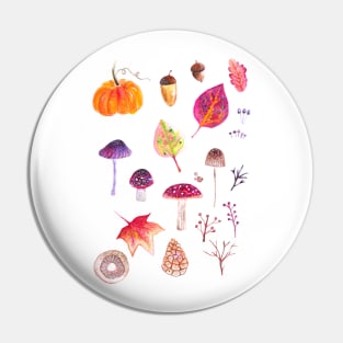 Watercolor Autumnal Pattern Pin
