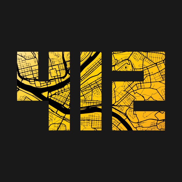 Pittsburgh 412 Map 412 TShirt TeePublic