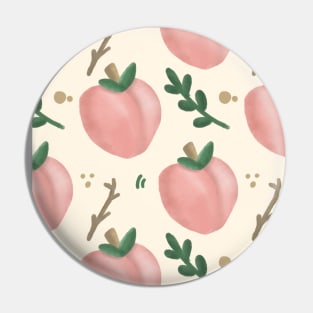 Peaches Seamless Pattern Pin